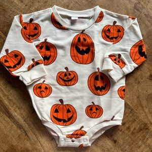 Halloween Pumpkin Sweatshirt Bubble Onesie Romper || Amazon
